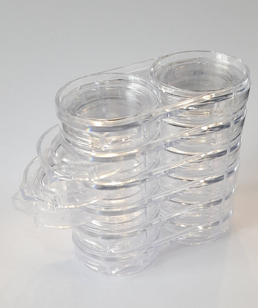 Jars for manicure decoration, column organizer, 12 pcs.