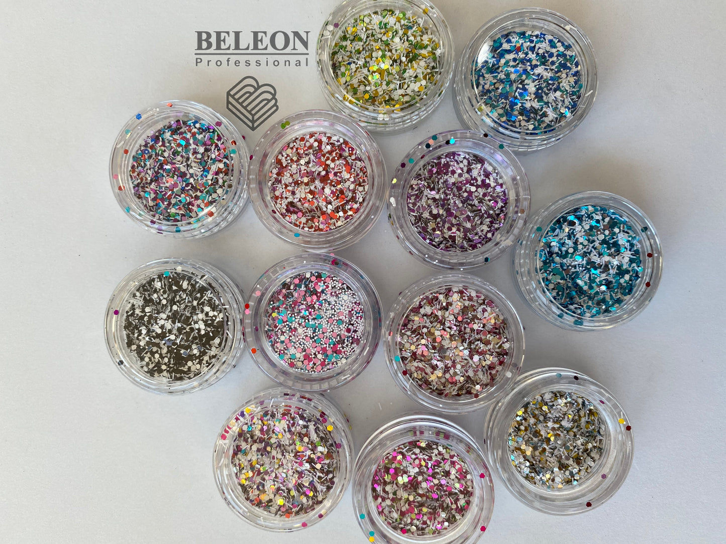 Set of candy sequins with shavings for nail design, dark tones 