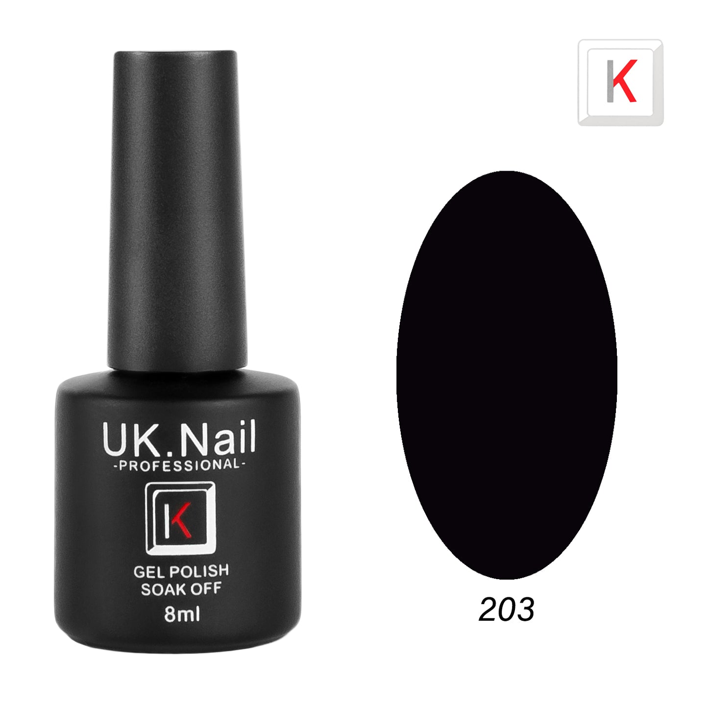 Гель-лаки  UK.Nail  8 мл, №203, черный