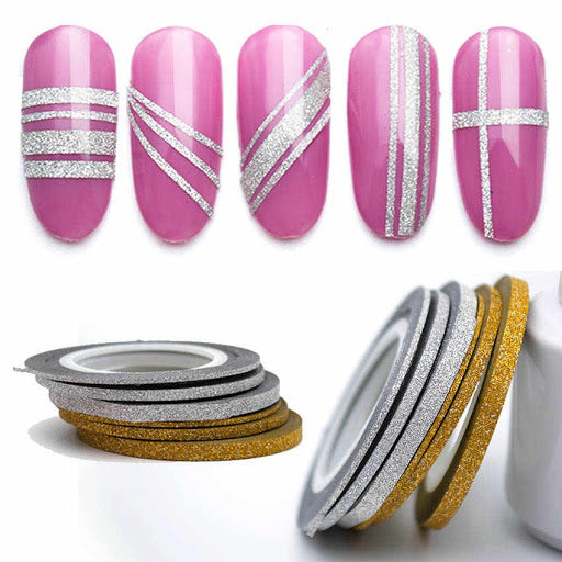 Nail design tape "Sugar floss", 0.1 mm, silver