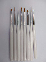 A set of brushes for painting nails 8 pcs in a package (short handle)