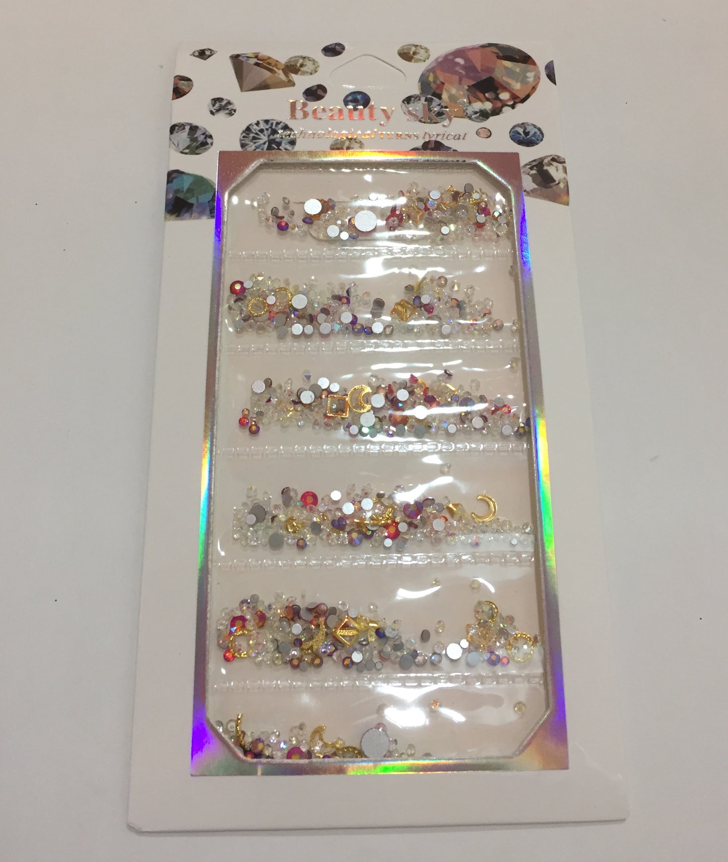 Chameleon mix rhinestones, 120 pieces per package 