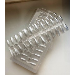 Типсы гелевые для наращивания ногтей 240 штук (миндаль) прозрачная