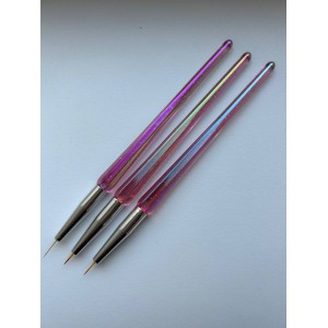 Набор кистей для росписи ногтей тонкий лайнер 3ш.уп (ручка с блестками)