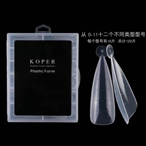 Пластиковые формы полукруг для верхних типс Koper, 120 штук в упаковке