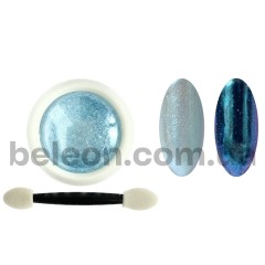 Втирання для дизайну нігтів, яскраве з блискітками, блакитна- №1