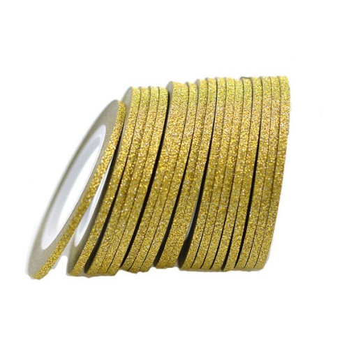Лента для дизайна ногтей "Сахарная нить", 0,2 мм, цвет золото