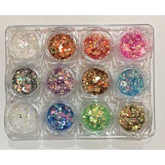 Новинка!Набор цветных конфети для дизайна ногтей