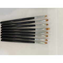 Набор кистей для дизайна ногтей , деревяная ручка (8 шт/уп.) Черные